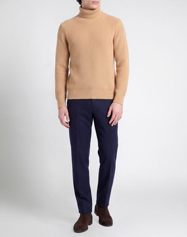 Man Turtleneck Sand Size 40 Wool