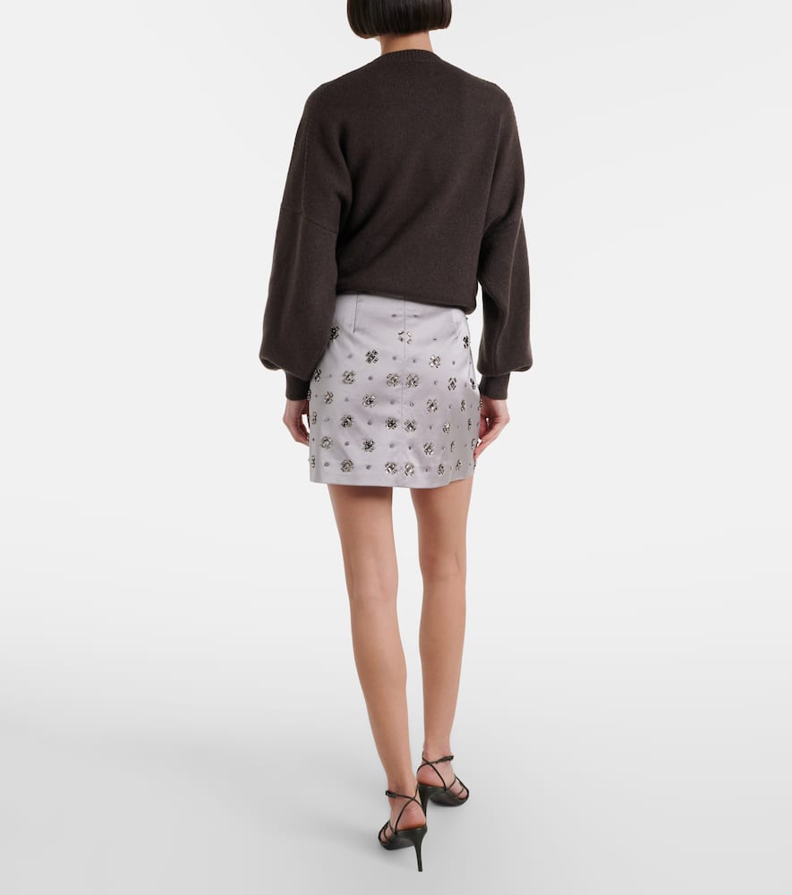Olenna embellished cotton-blend miniskirt