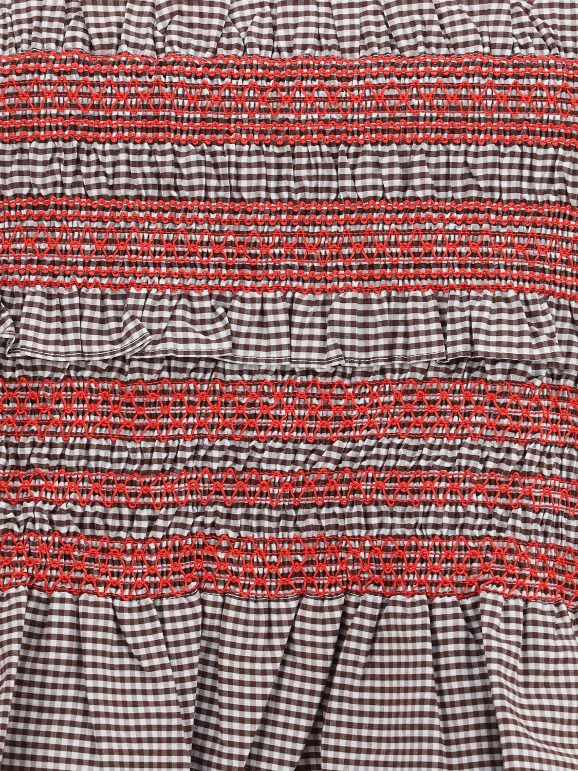Striped Cotton Top with Tie Fastening and Flounces