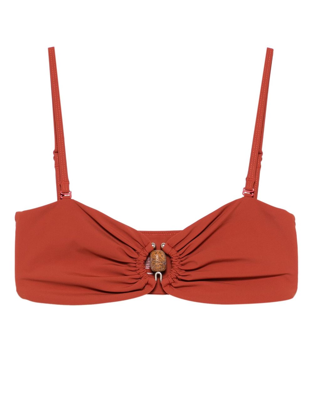 Ruched bandeau bikini top - Orange