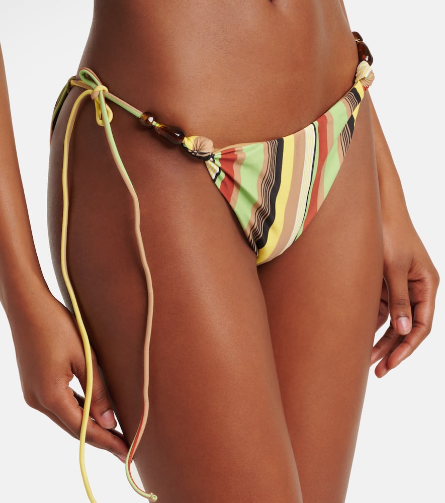 Poolside striped bikini bottoms