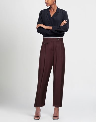 B. yu Woman Pants Plum Size M Polyester, Viscose, Elastane