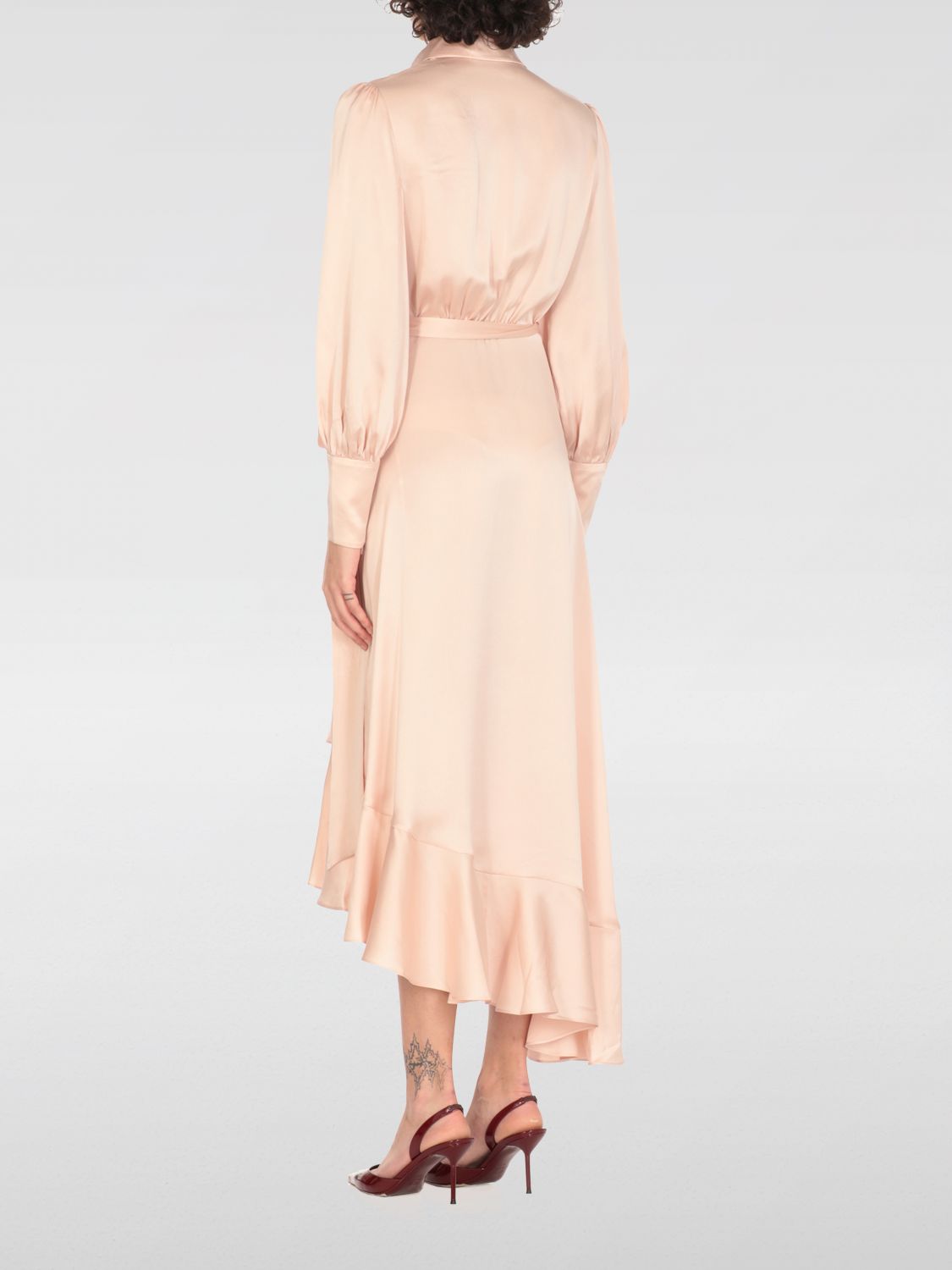 Wrap silk midi dress - Pink