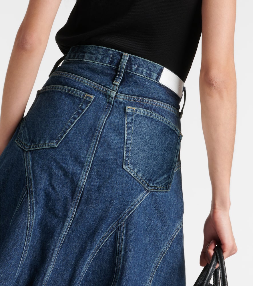 Re/Done Pleated denim midi skirt
