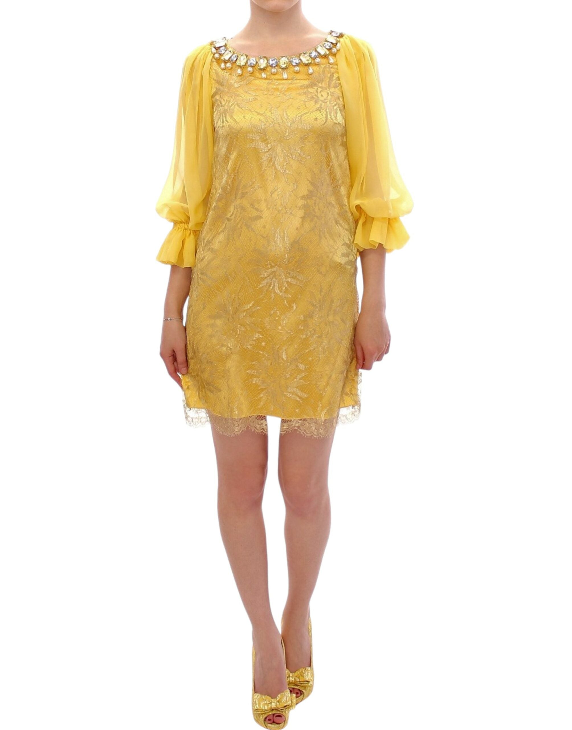Lace Sicily Dress — Yellow