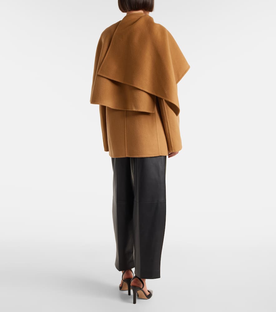 Dak caped wool-blend coat