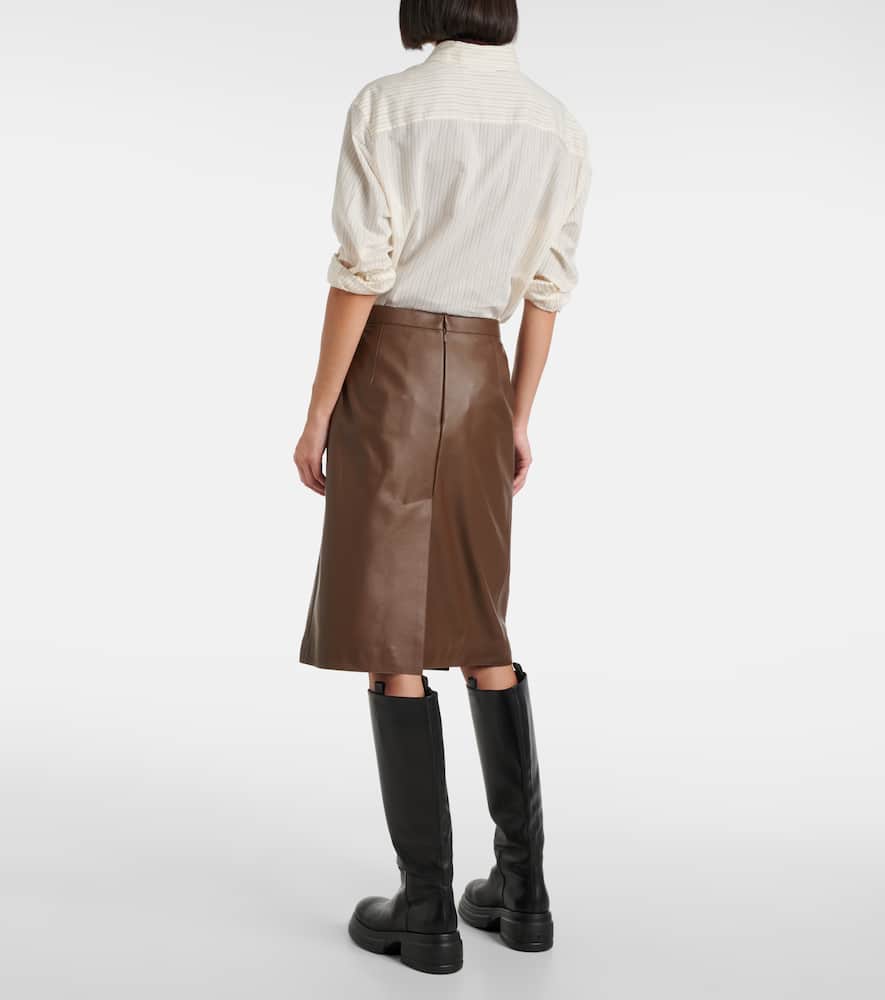Leather pencil skirt