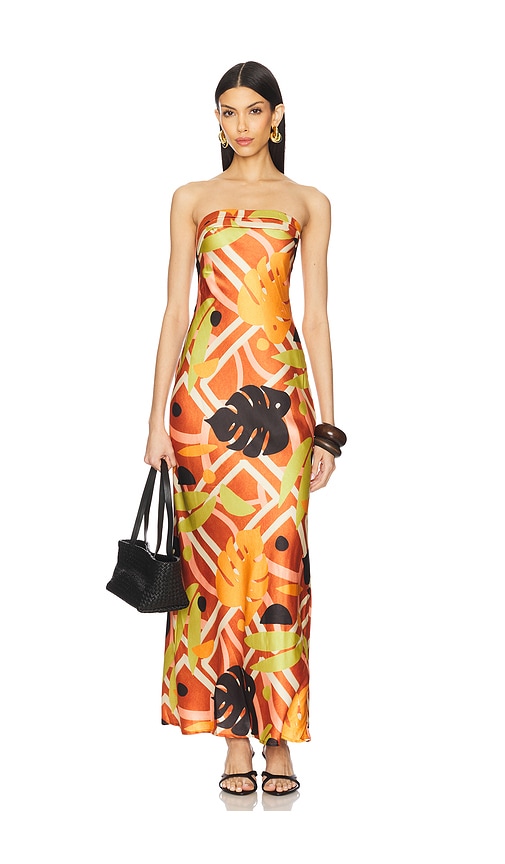 SEVEN WONDERS MAXIKLEID SACHI in Orange. Größe XL. Also in M