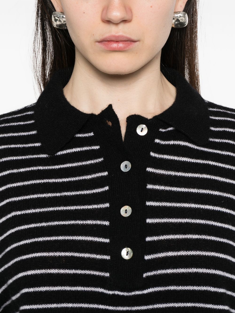 Gestreiftes Poloshirt aus Kaschmir von Beyou