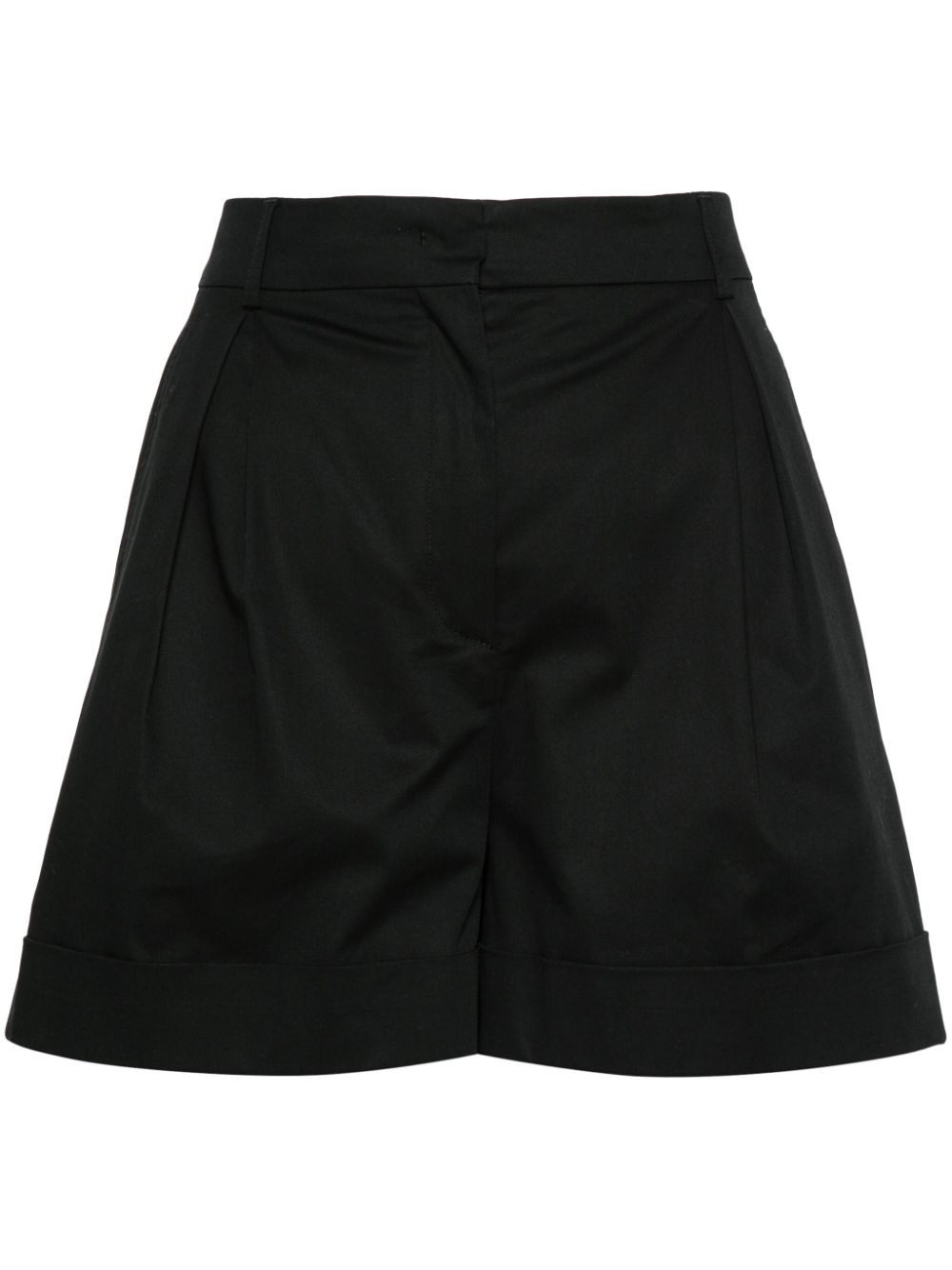 Inverted-pleat shorts - Black