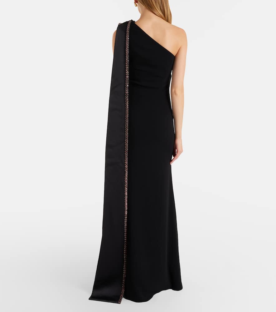 Crystal-embellished crêpe satin gown