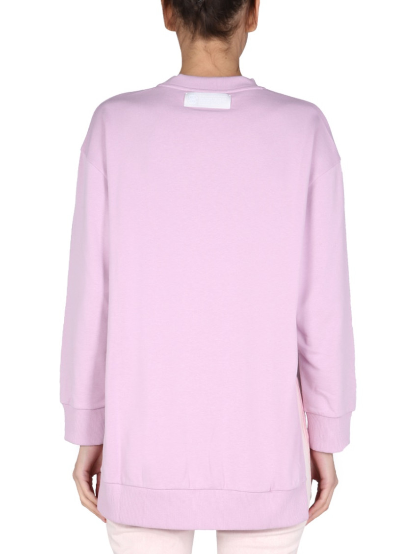 Logo-print side slit sweatshirt