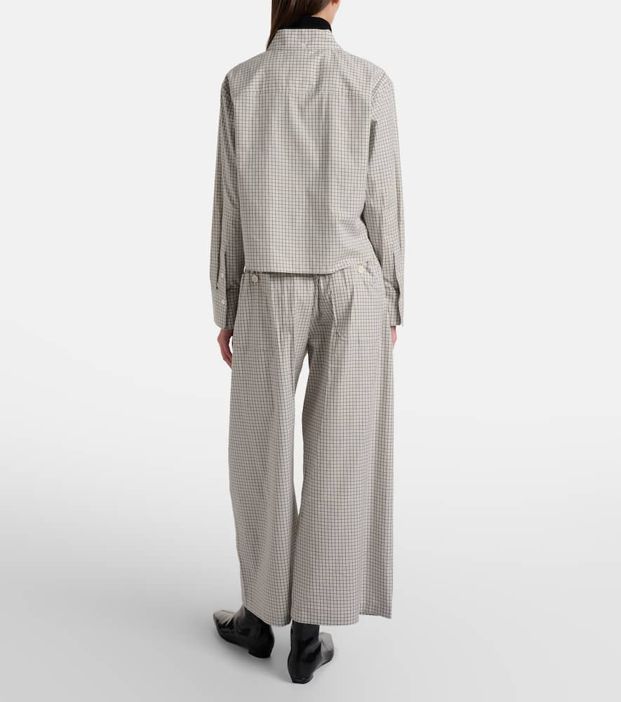 White Label Meadow checked cotton wide-leg pants