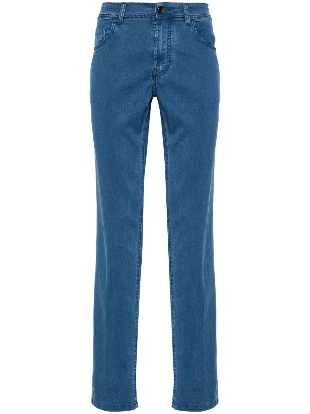 Logo-patch mid-rise jeans - Blue