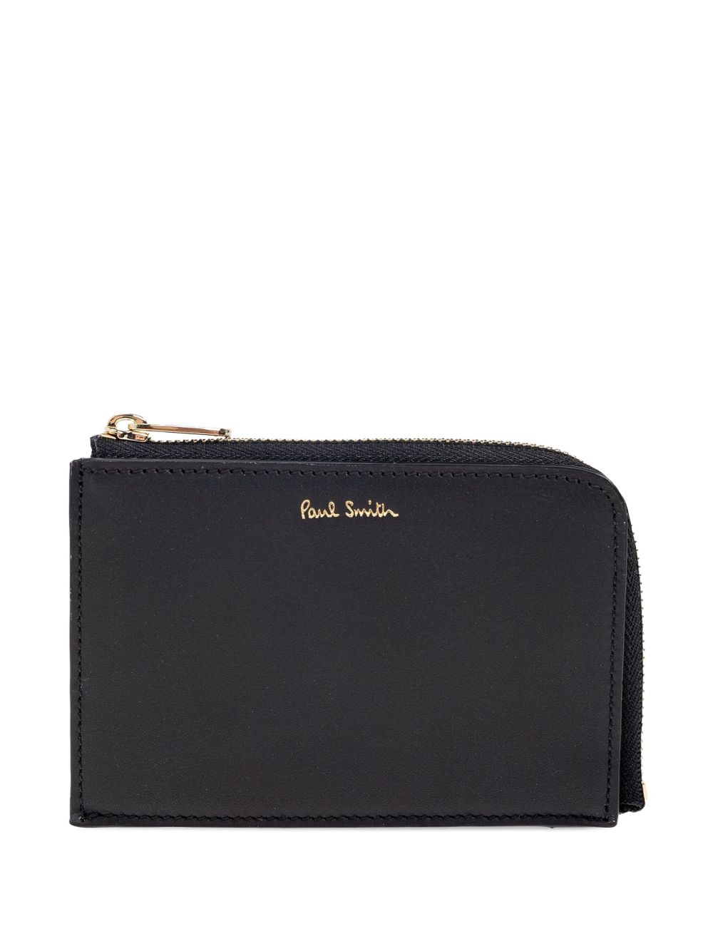 Signature Stripe zip-around leather wallet - Black
