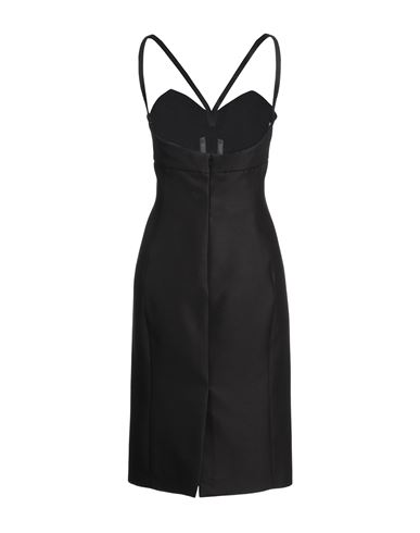 Woman Midi dress Black Size 6 Wool, Silk