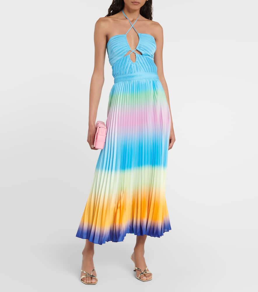Simkhai Annita halterneck pleated midi dress