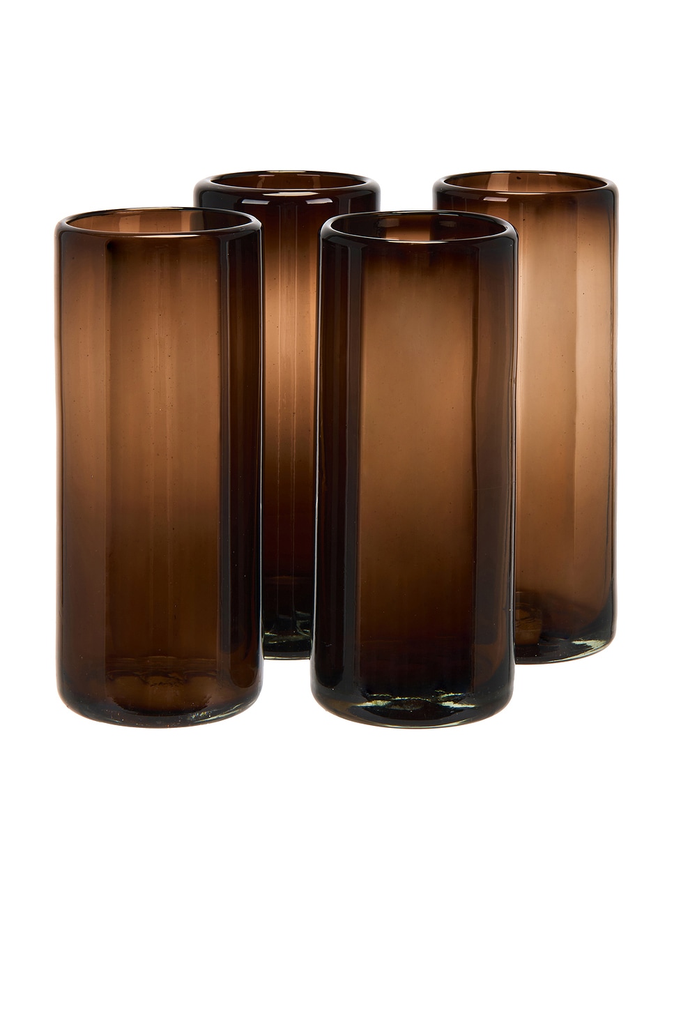 Verve culture juego de 4 vasos altos de tamarindo set of 4 tamarind high ball glass en color marrón  a