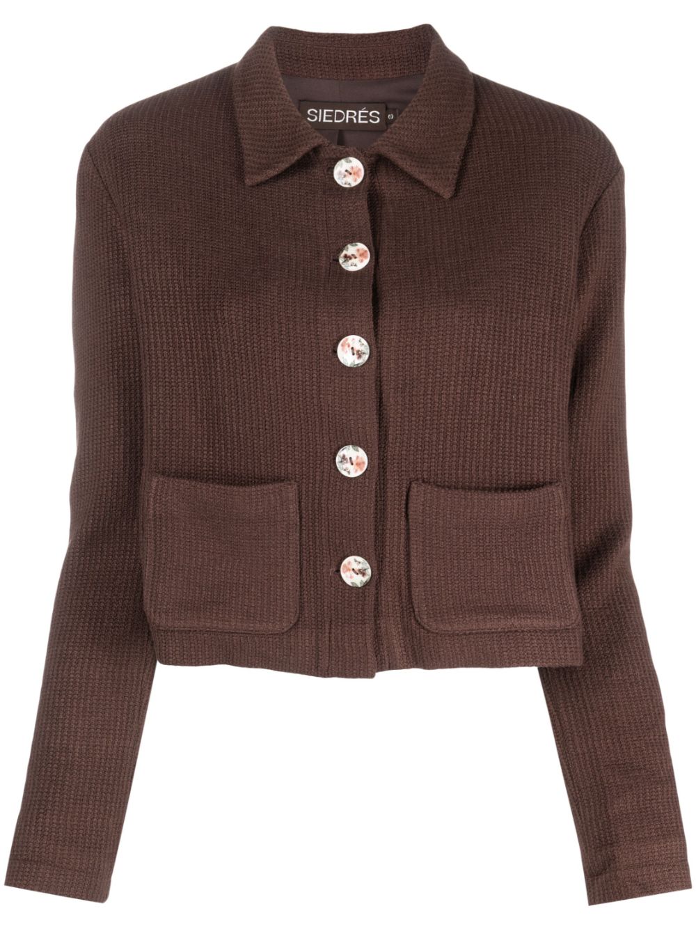 Yuna knit cropped cardigan - Brown