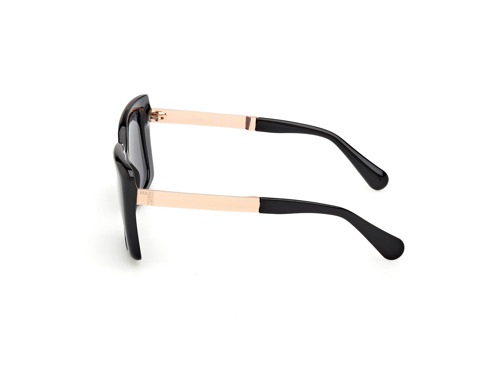 MAX&Co Donna MAX&Co MO0134 01A Occhiali da sole Iniettato Nero Fumo Squadrata Normale
