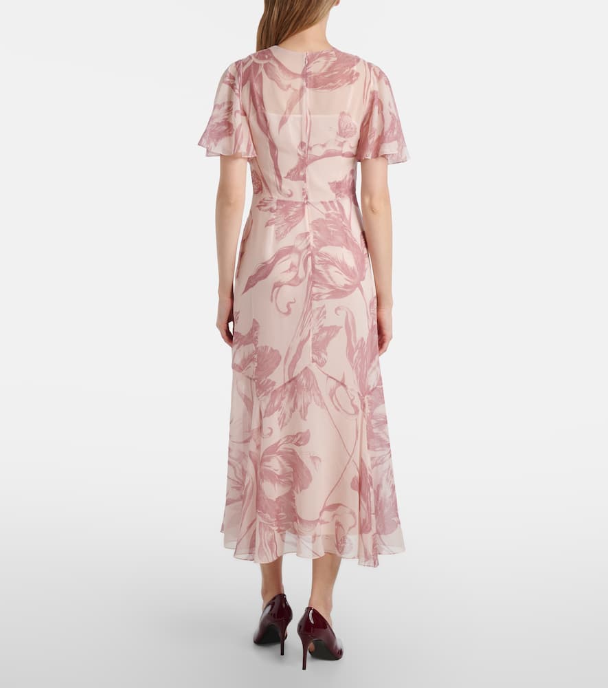 Printed silk midi dress