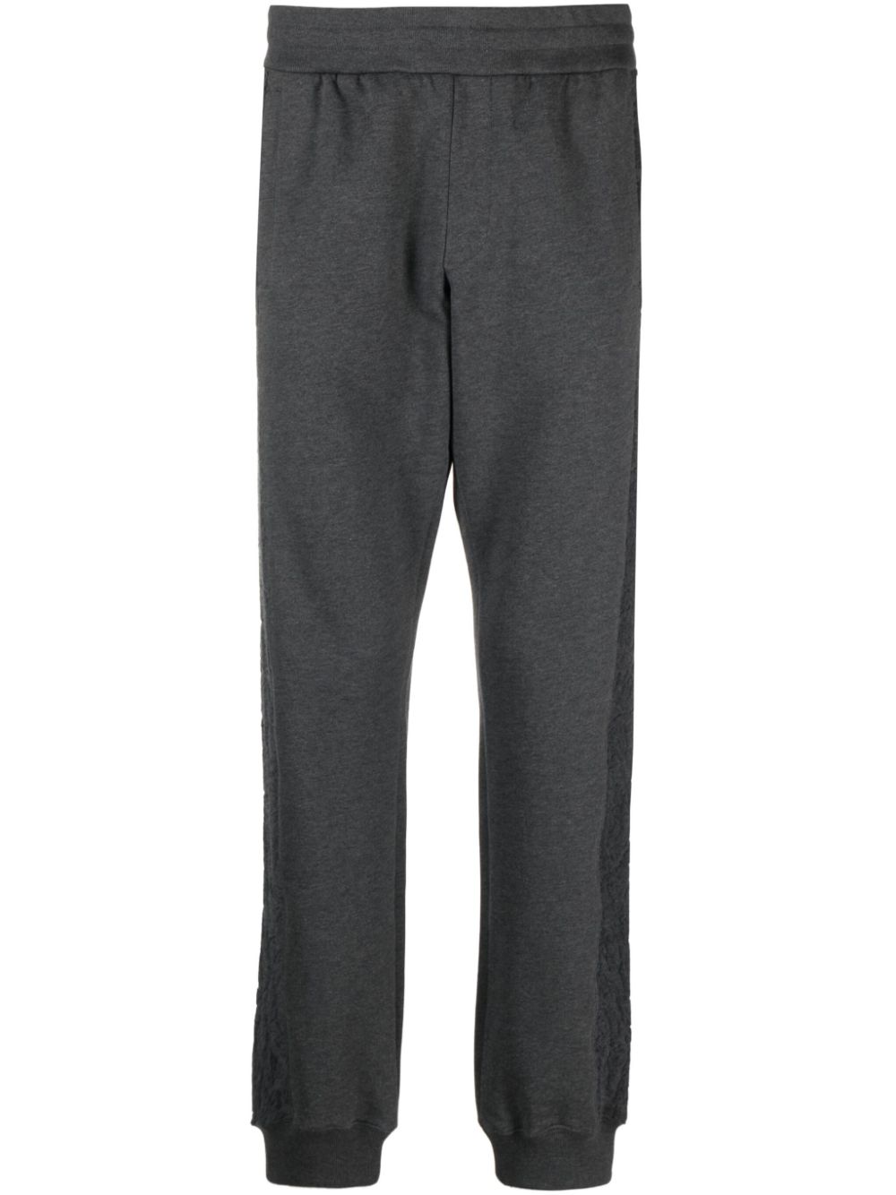 Barocco-motif tapered track pants - Grey