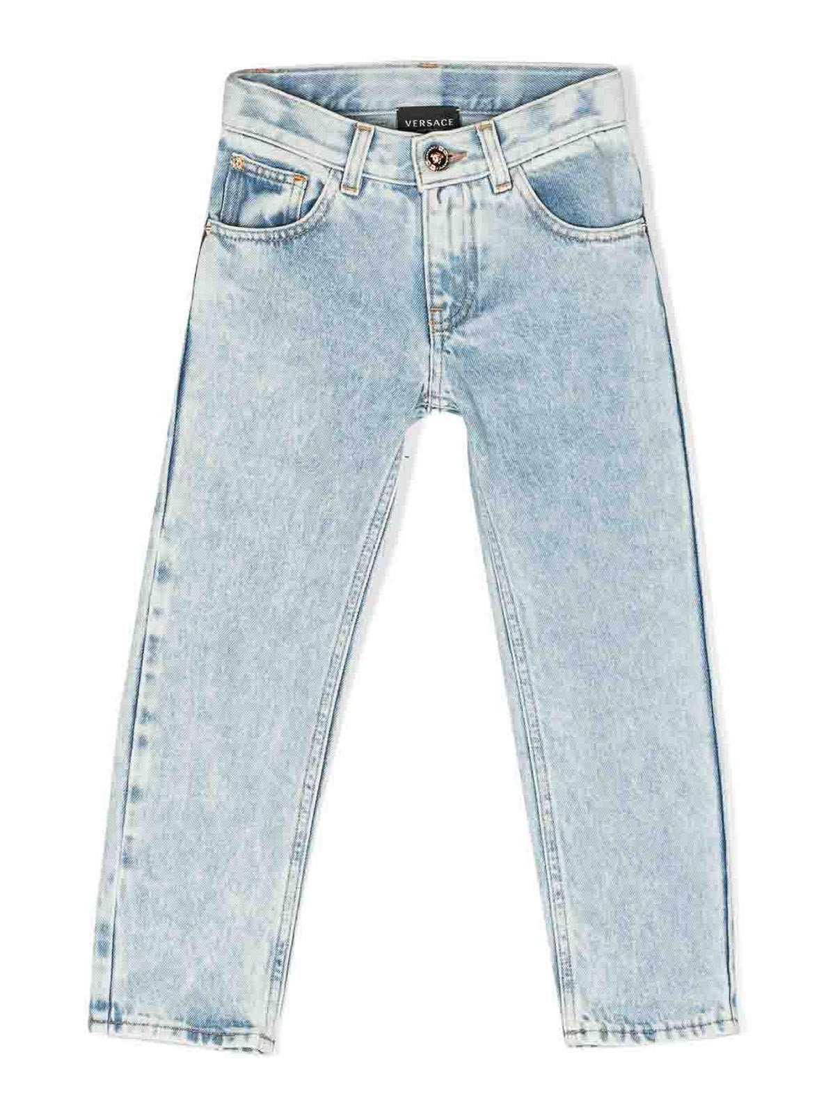 Light blue stretch denim cotton versace jeans