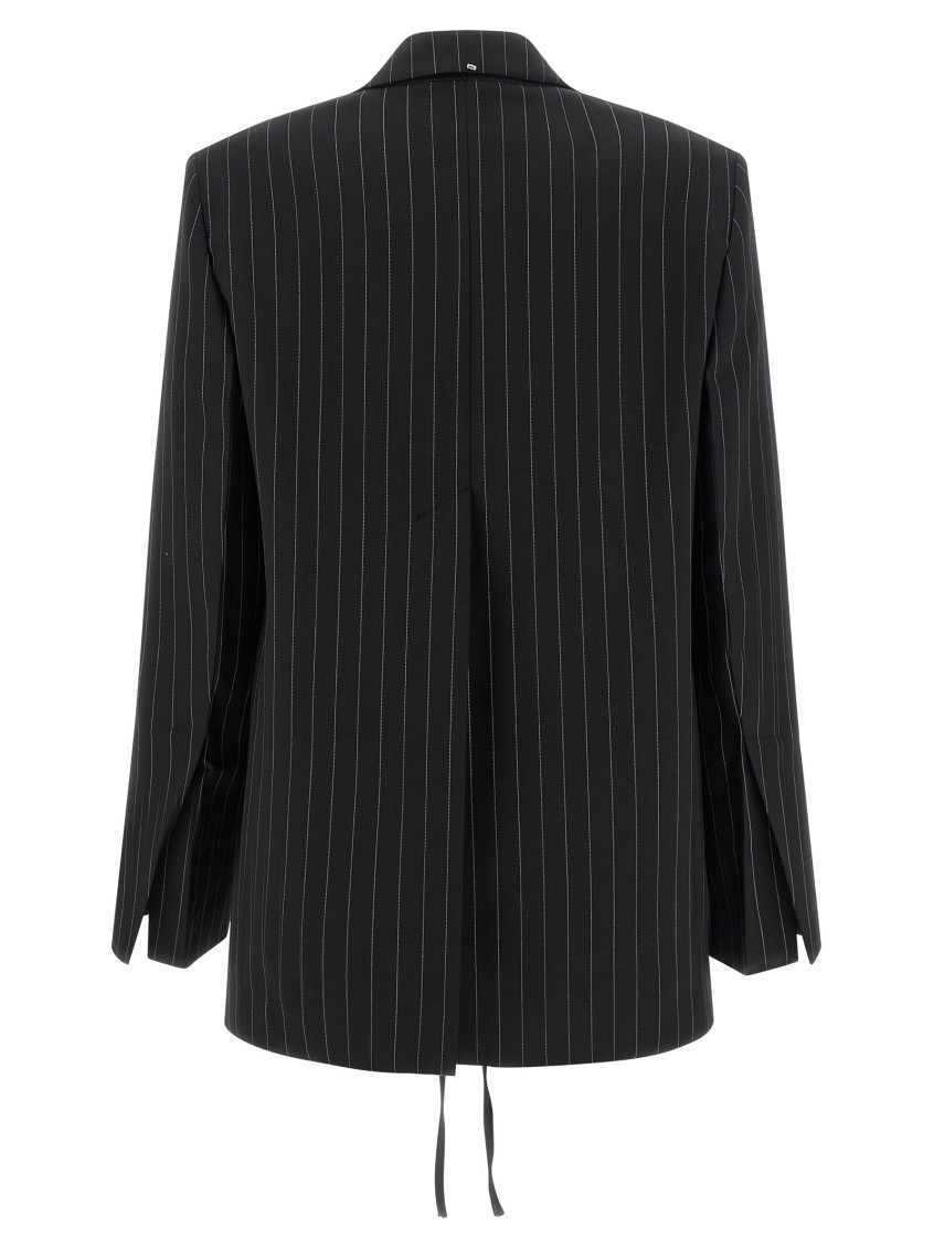 Spxdivina - Tailored Blazer In Pinstriped Gabardine