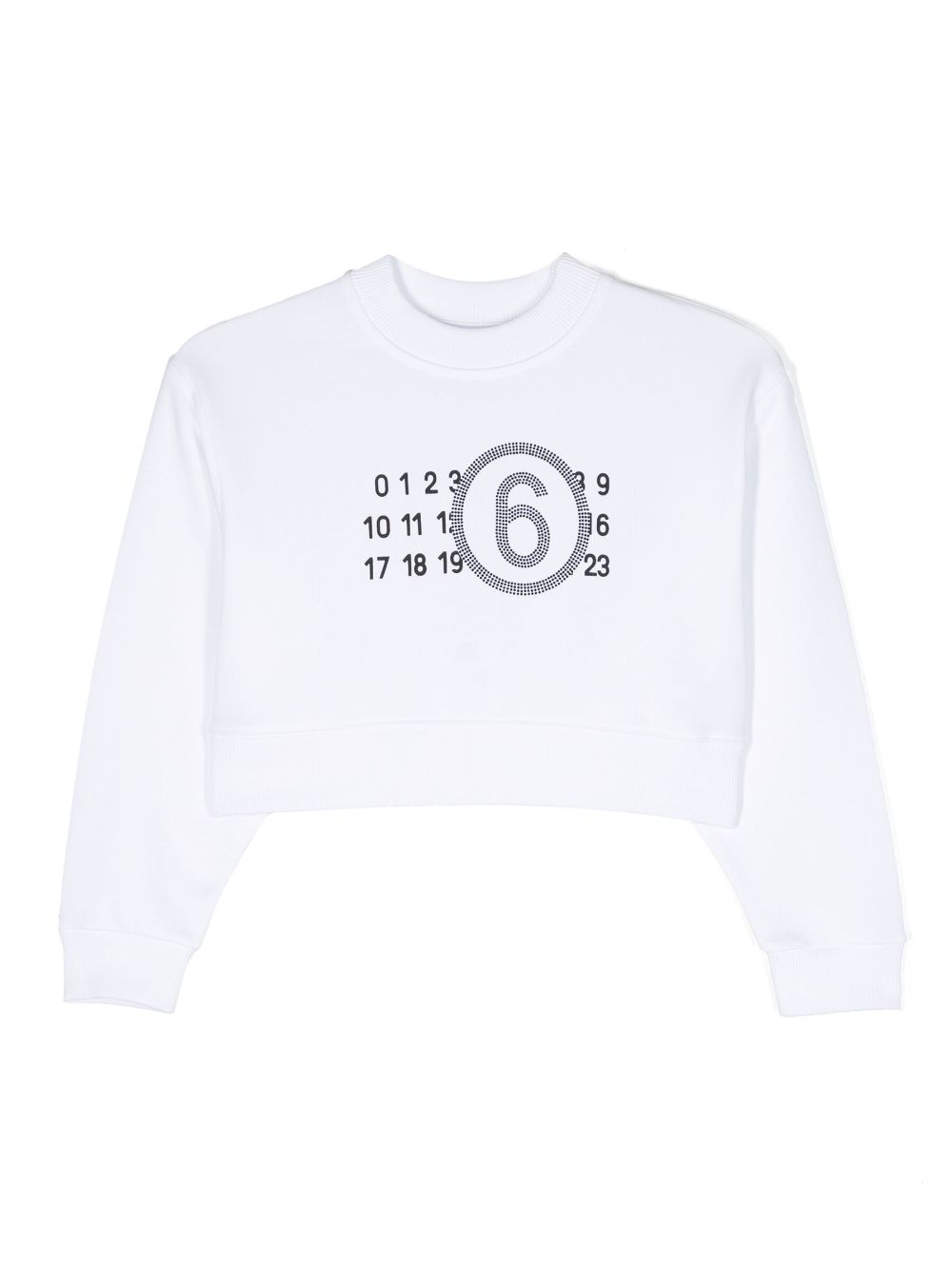 Logo-print rhinestone-embellished sweatshirt - White