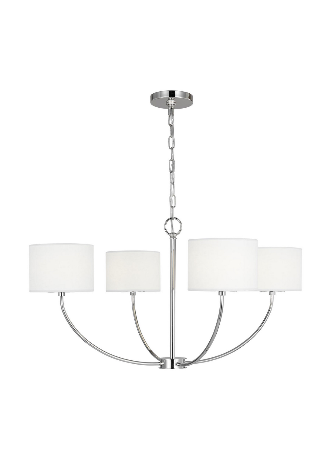 Visual Comfort Studio Sawyer 4-Light Chandelier in Polished Nickel by Kate Spade New York