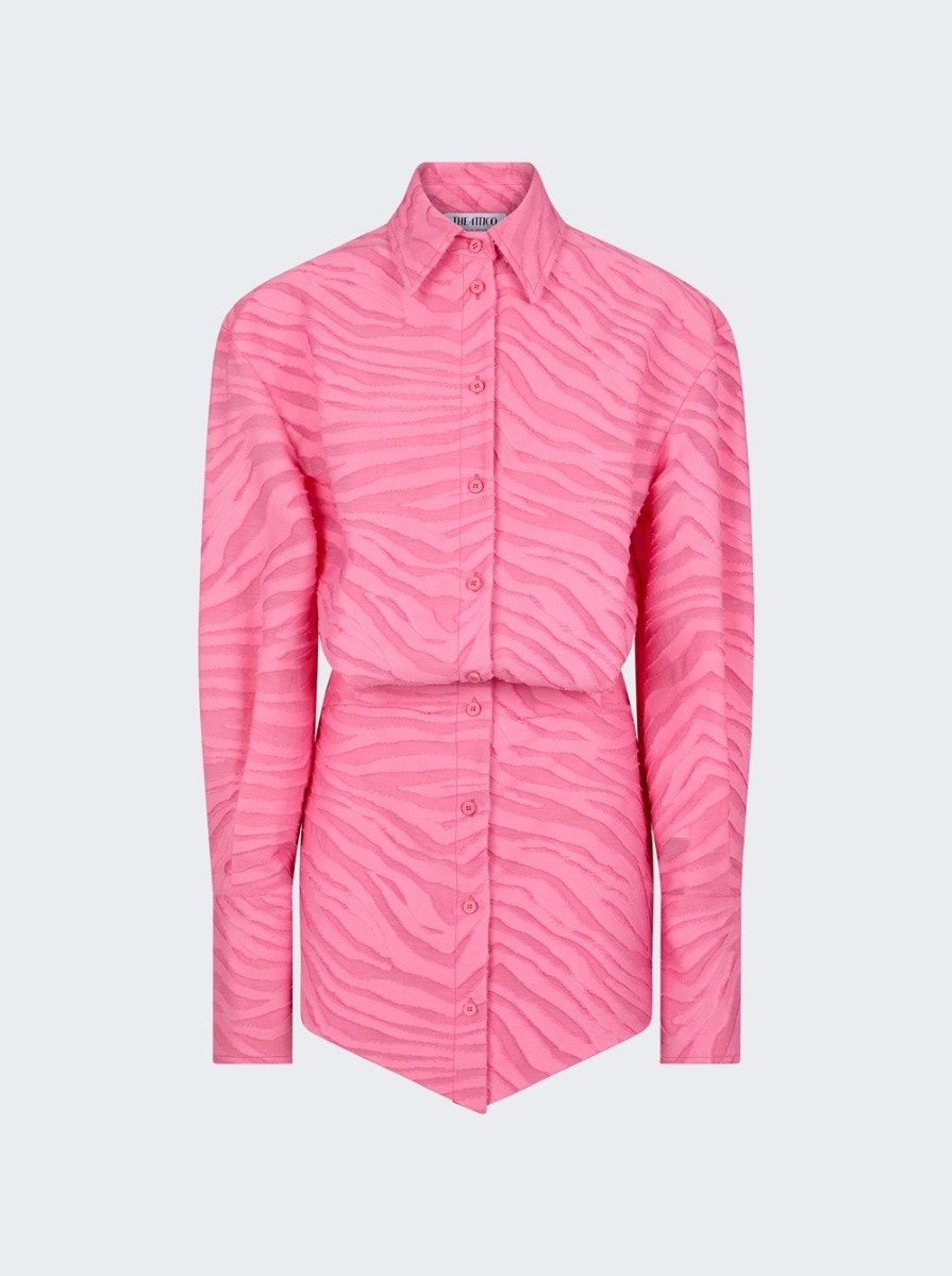 Silvye zebra-patterned shirt dress - Pink