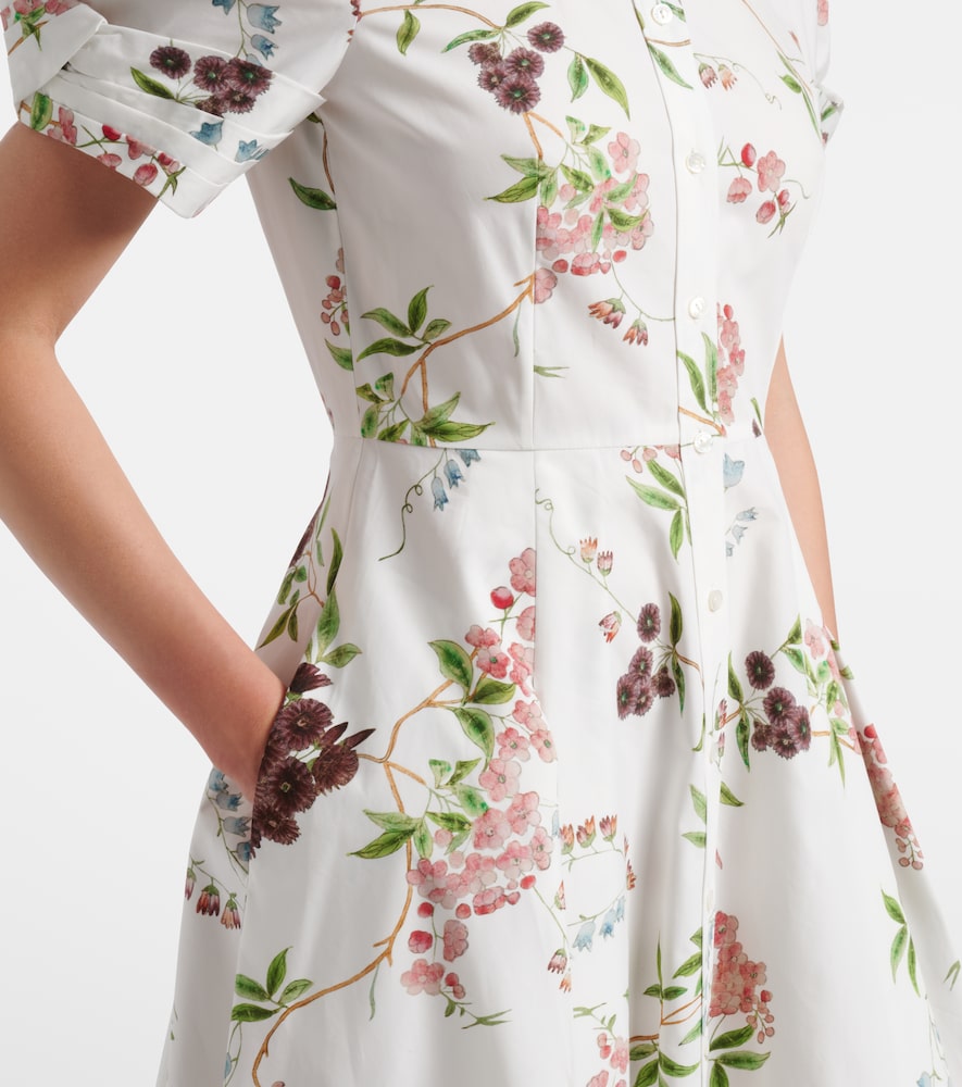Floral cotton poplin shirt dress