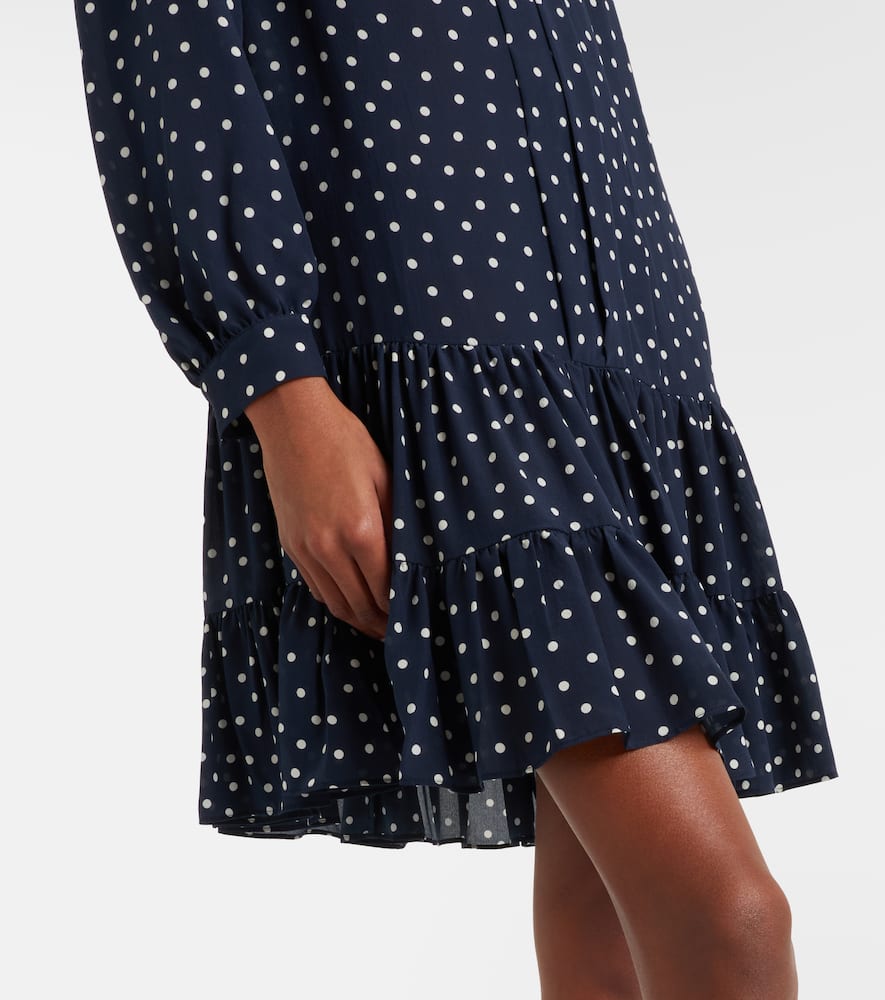 Valetta polka-dot silk crêpe minidress