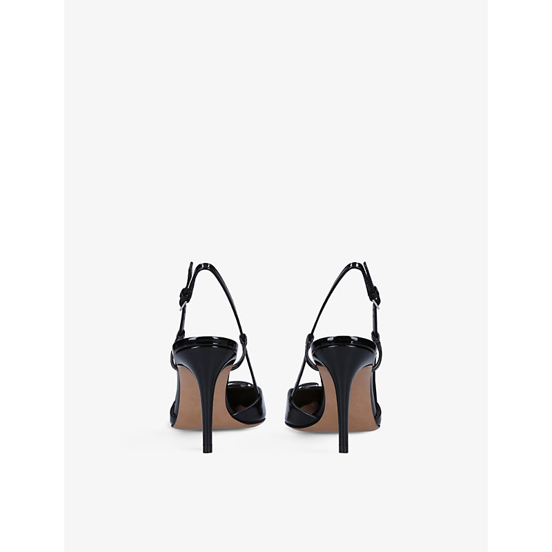Womens Black VLogo Brand-embossed Leather Heeled Courts 2