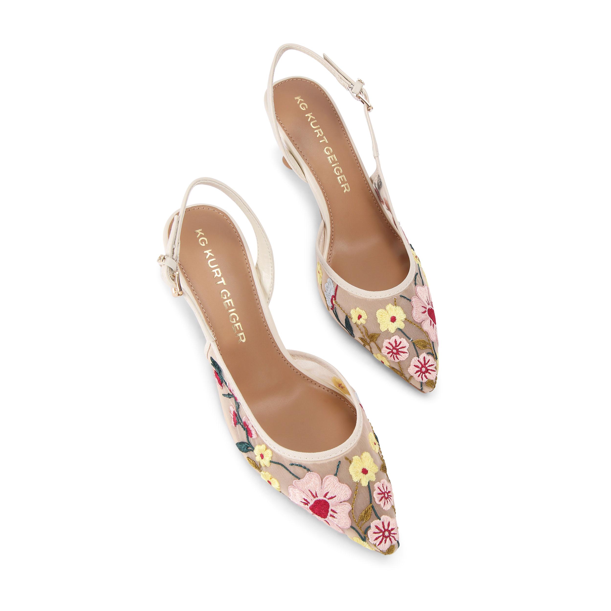 KG Kurt Geiger Womens Aria Low2 Heels - White Fabric