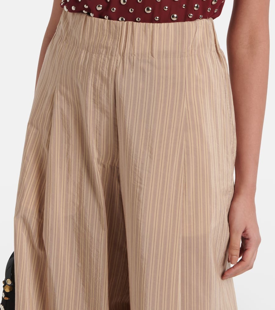 Striped cotton-blend palazzo pants