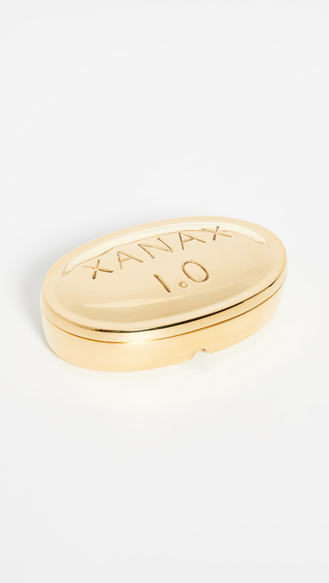 Brass Pill Box Gold One Size