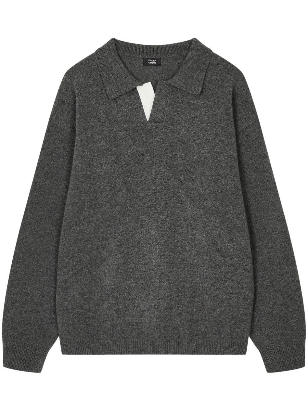 Wool polo sweater - Grey