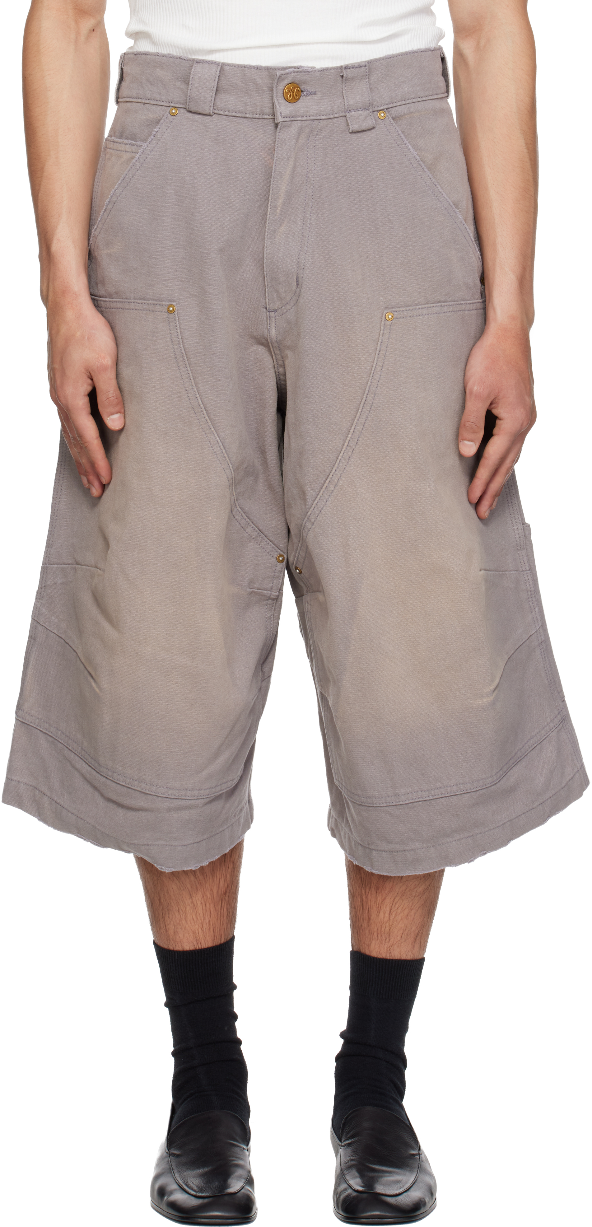 Gray Stockton Dbl Knee Shorts