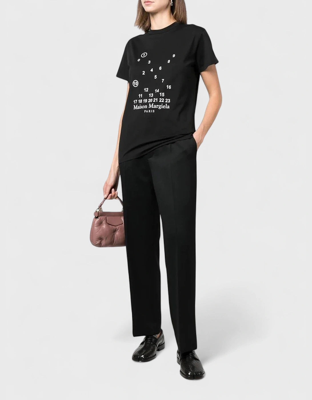 Women's Maison Margiela Numeric Logo T-Shirt Black Wmn