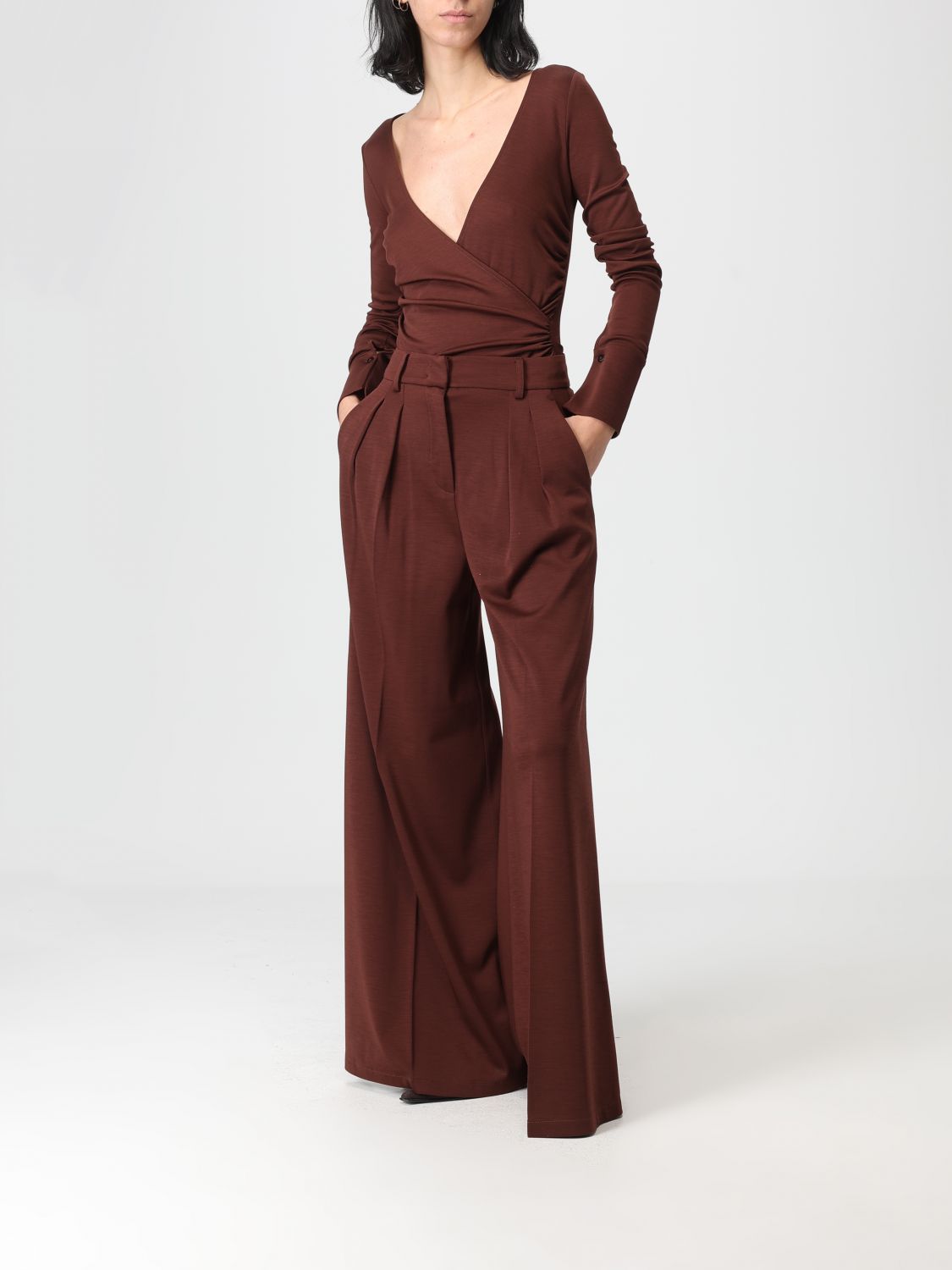 Pants Woman color Leather