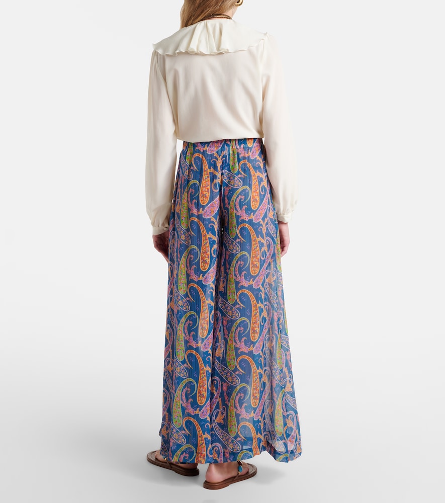 Paisley wide-leg pants