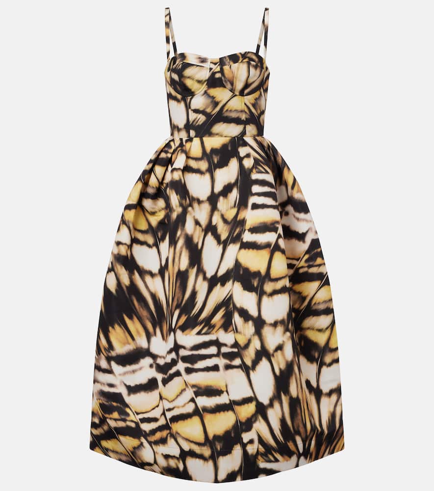 Printed faille cocktail dress