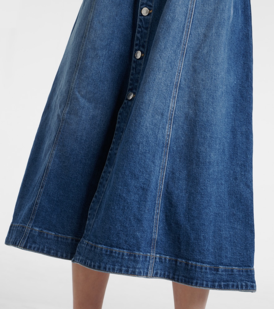 Alba belted denim midi dress