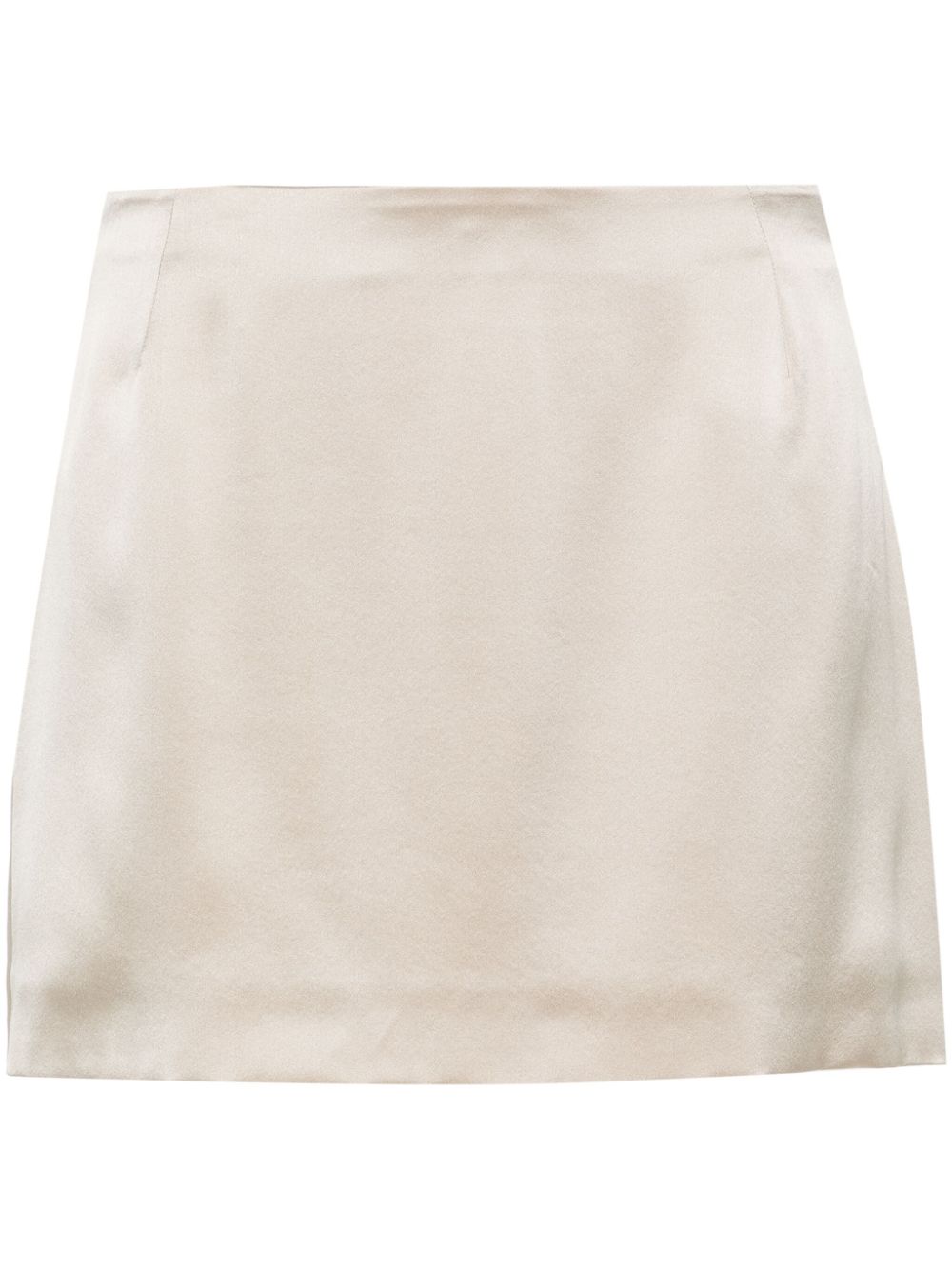 Silk A-line miniskirt - Silver