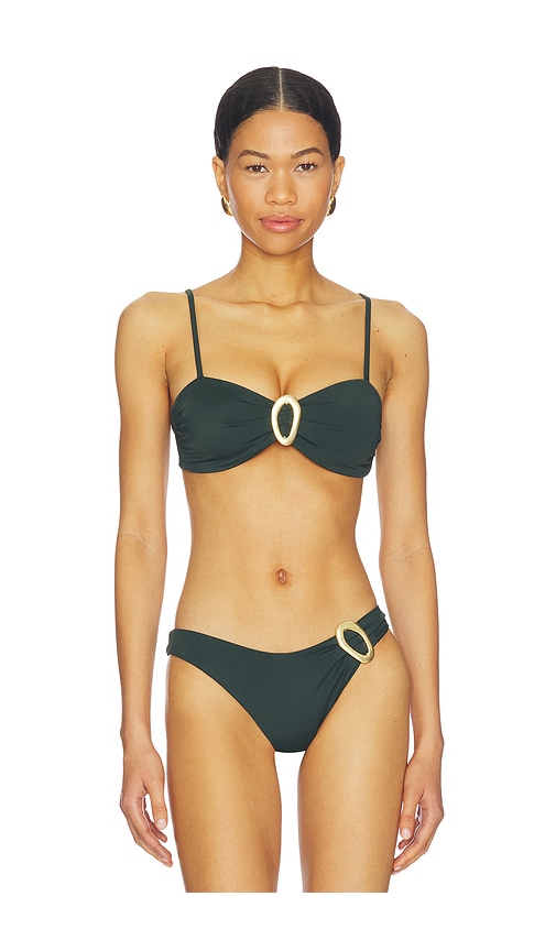Away That Day Cabo Verde Bikini Top in Dark Green. - S also in XS, M