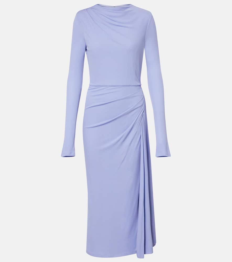 Draped jersey midi dress