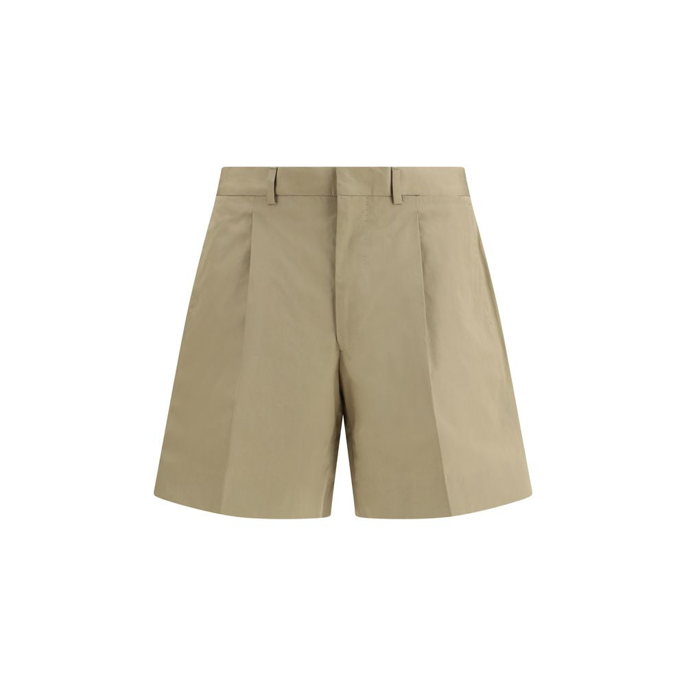 Cotton Bermuda Shorts — Beige