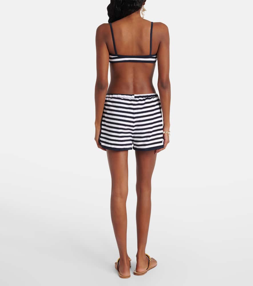 Striped terry shorts