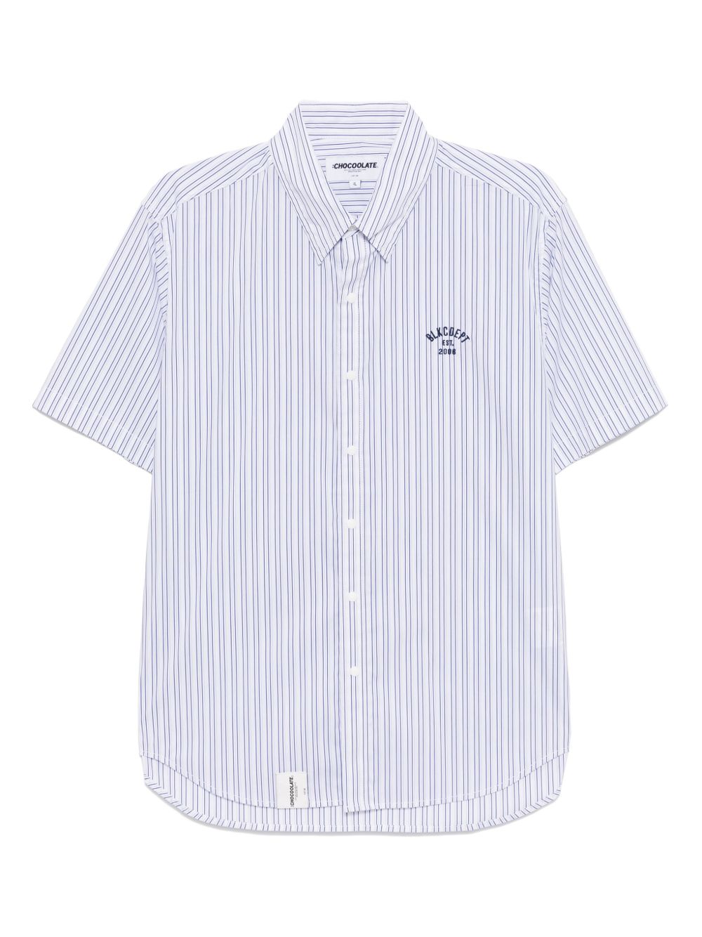 Striped short-sleeved shirt - White